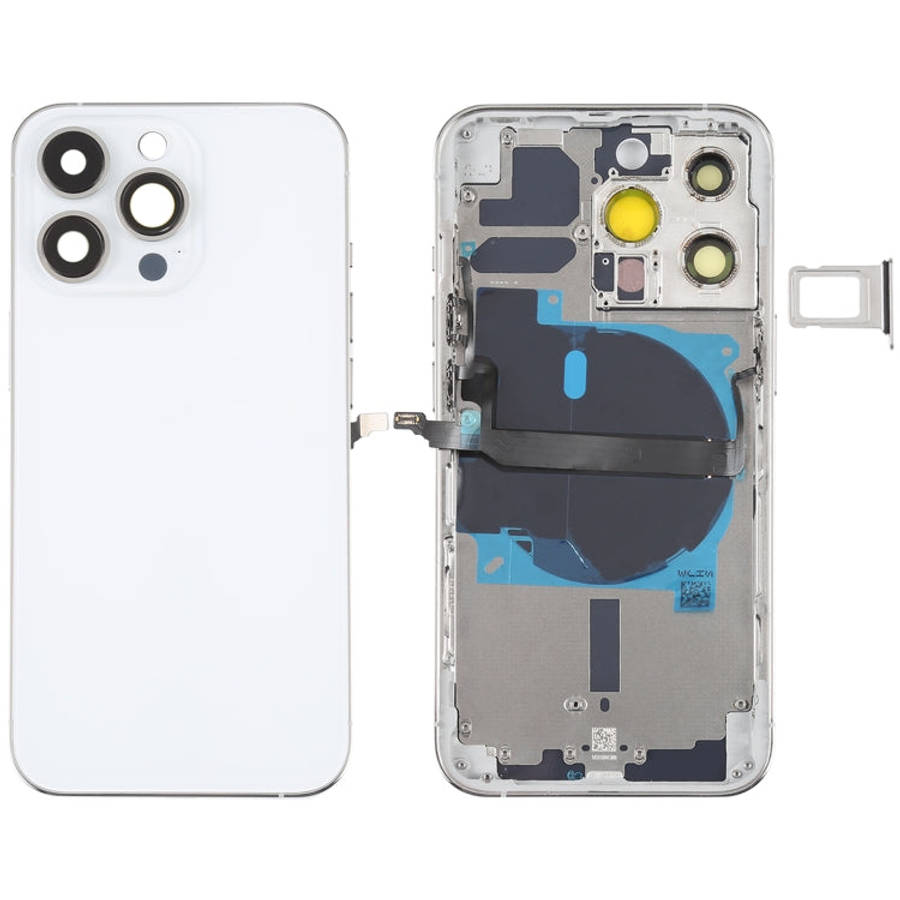 For iPhone 13 Pro Battery Back Cover with Side Keys & Card Tray & Power + Volume Flex Cable & Wir...
