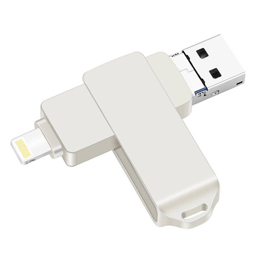 S31 3 in 1 32GB Micro USB 2.0 + USB-C / Type-C + 8 Pin Interface Metal Twister Flash Disk, 32GB
