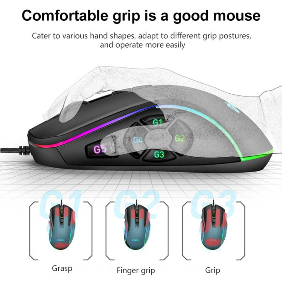 MKESPN X9 10 Buttons 7200DPI RGB Macro Definition Gaming Wired Mouse, x9