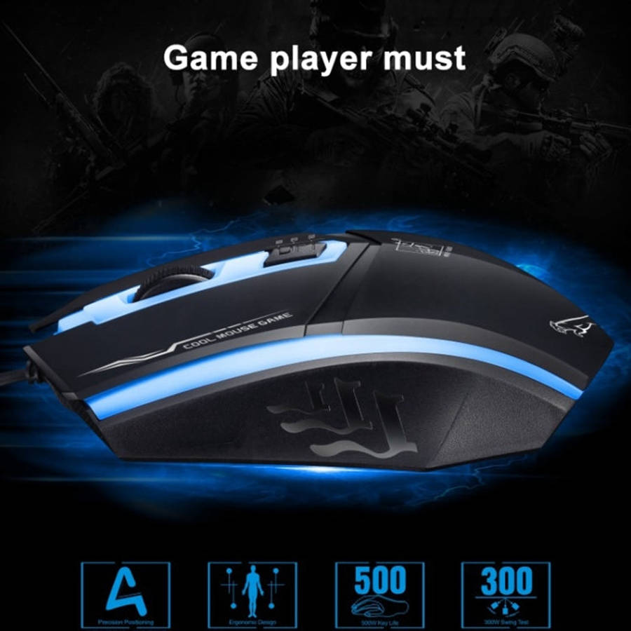 Chasing Leopard 199 USB 1600DPI Three-speed Adjustable LED Backlight Wired Optical Gaming Mouse, ...