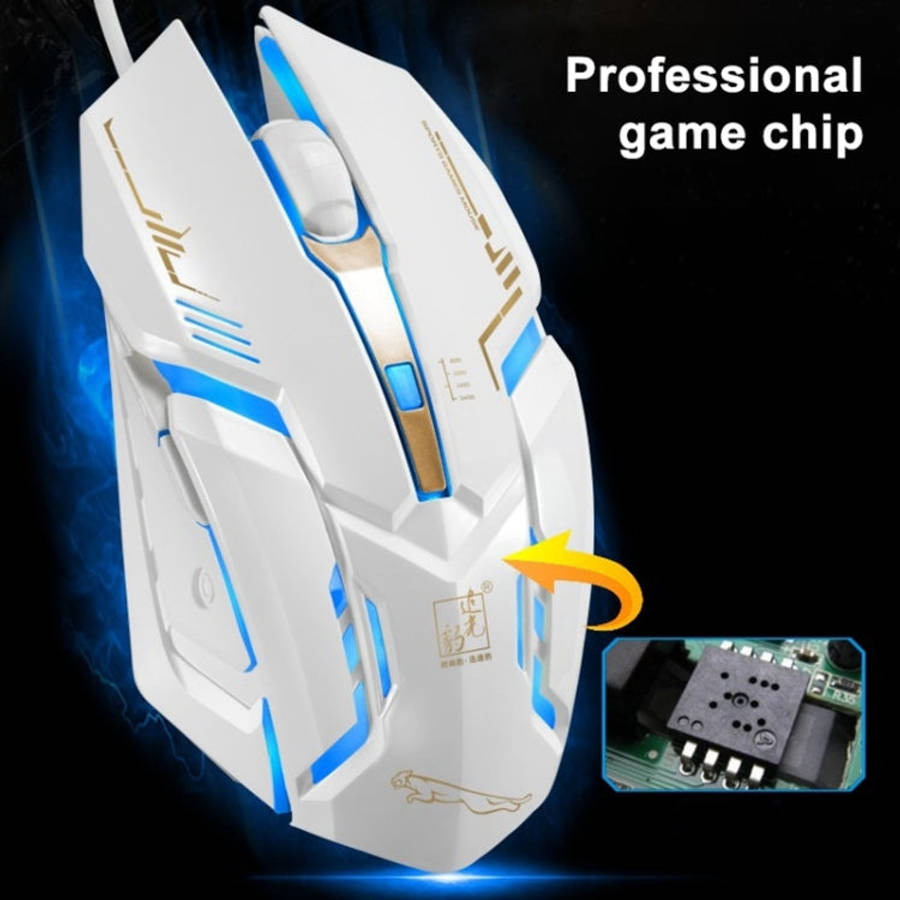Chasing Leopard V17 USB 2400DPI Four-speed Adjustable Line Pattern Wired Optical Gaming Mouse wit...