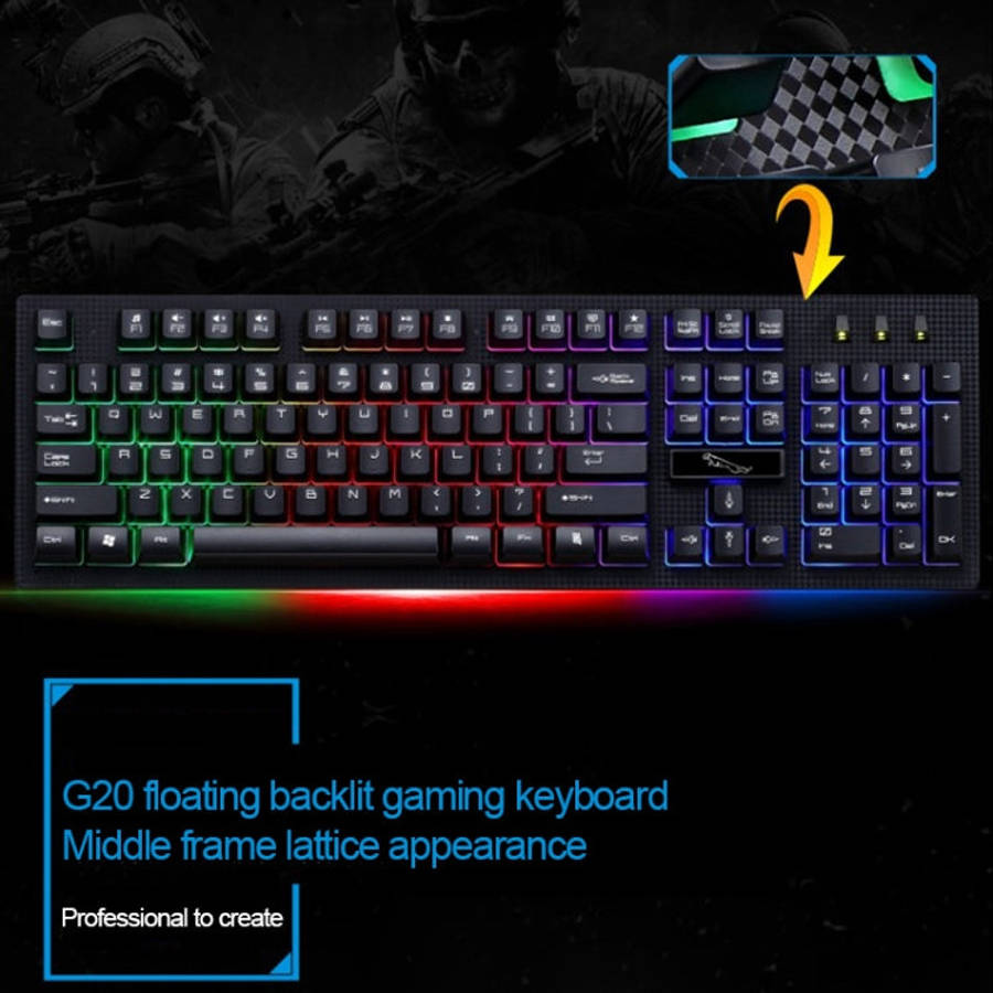 ZGB G20 104 Keys USB Wired Mechanical Feel Glowing Computer Keyboard Gaming Keyboard
