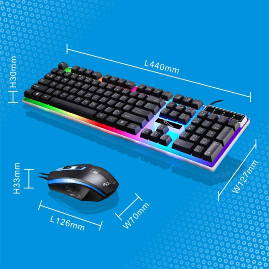 ZGB G21 1600 DPI Professional Wired Colorful Backlight Mechanical Feel Suspension Keyboard + Opti...