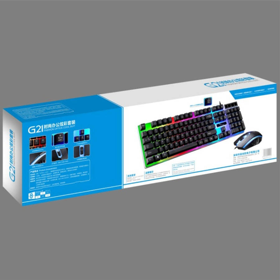 ZGB G21 1600 DPI Professional Wired Colorful Backlight Mechanical Feel Suspension Keyboard + Opti...