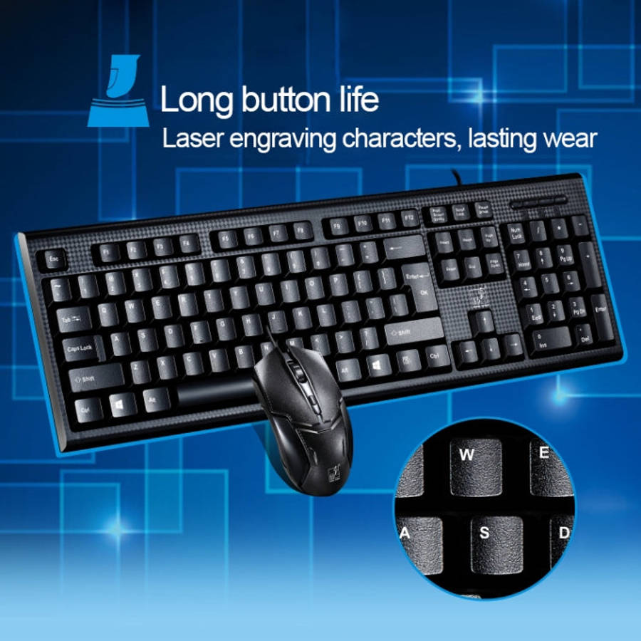 Chasing Leopard Q9 1600 DPI Professional Wired Grid Texture Gaming Office Keyboard + Optical Mous...