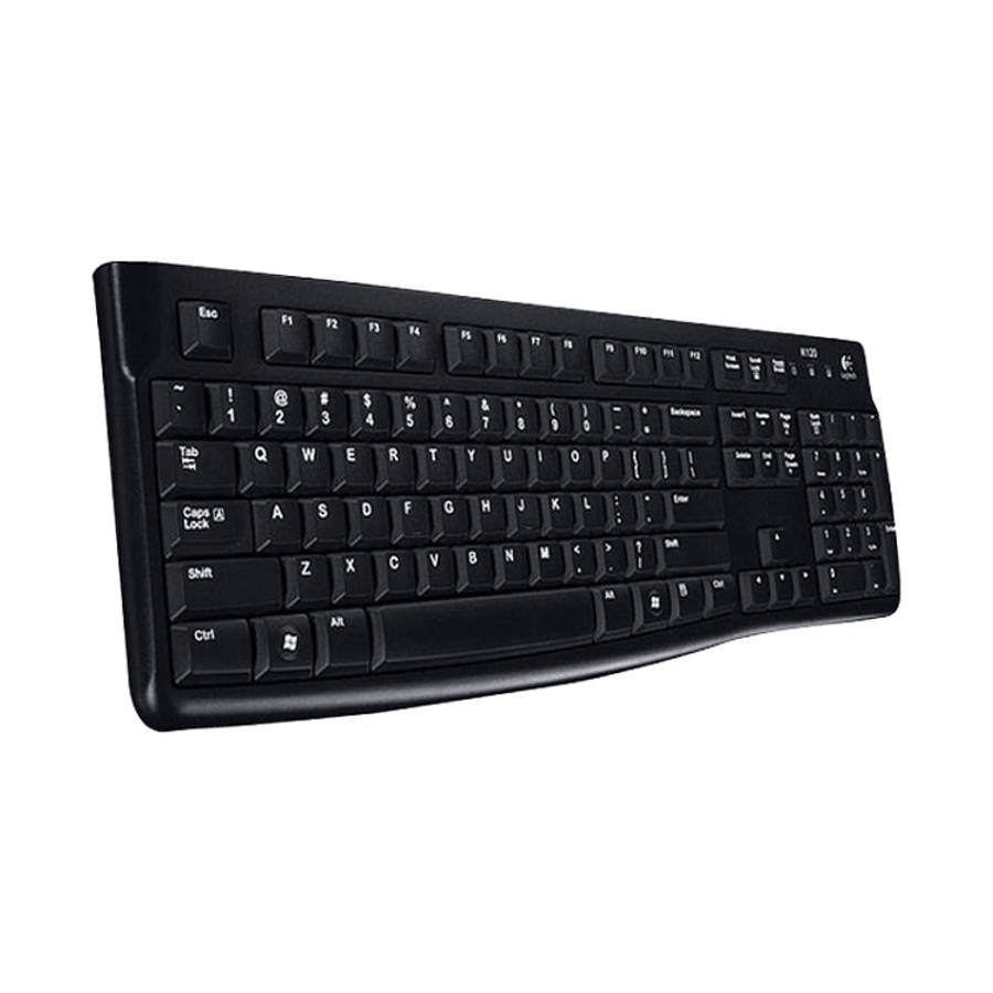 Logitech K120 USB Waterproof Splash Wired Keyboard for Desktop Computers / Laptops, Logitech K120
