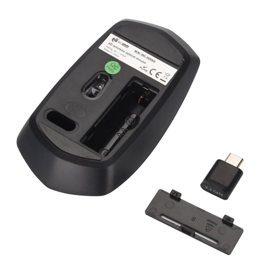 MCSaite MC-369AG USB-C / Type-C 1600DPI Three-speed Adjustable 4-button Wireless Optical Mouse