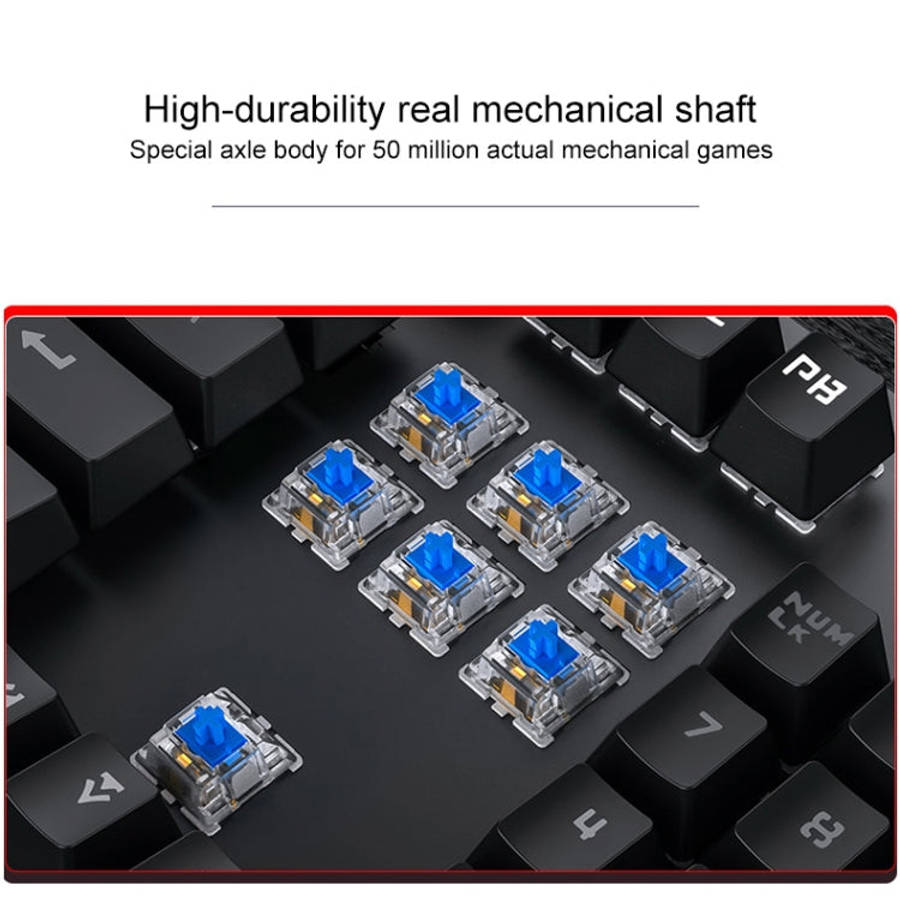 YINDIAO Electroplating Punk Mixed Light USB Mechanical Gaming Wired Keyboard, Tea Shaft, Electrop...