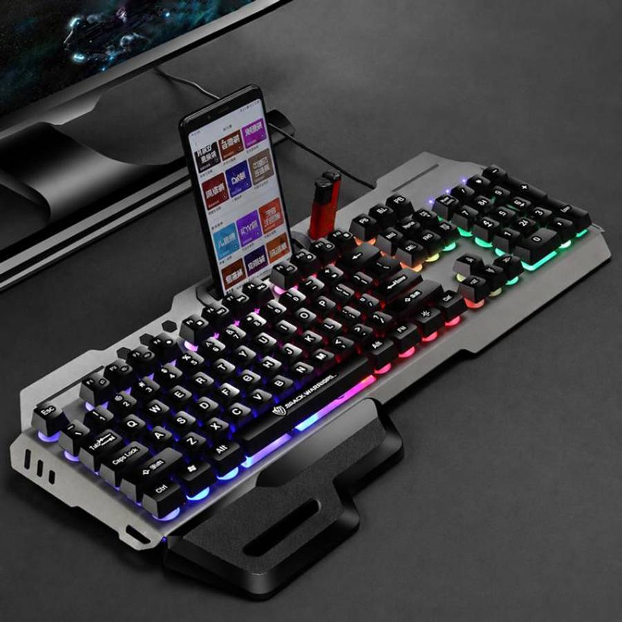 SHIPADOO GK70 Wired RGB Floating Detachable Hand Rest Gap Rainbow Translucent Gaming Keyboard, Ga...