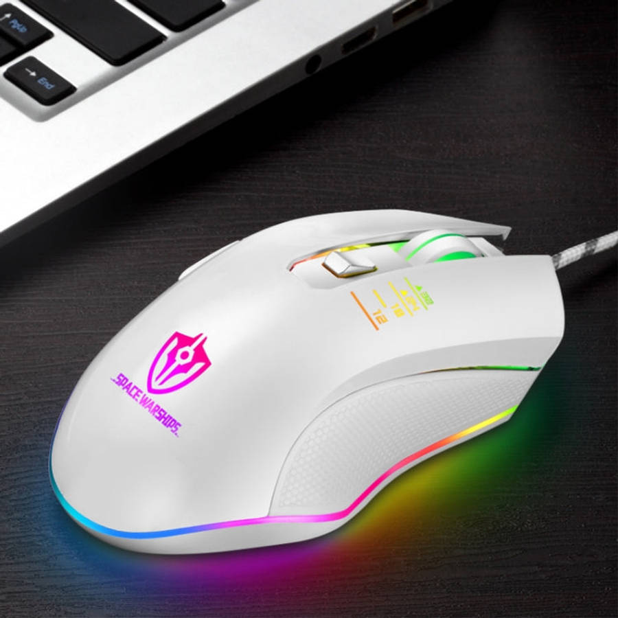 SHIPADOO GM3 3600 DPI Four-speed Adjustable Four-button Cool Colorful Respiration Light Gaming Wi...