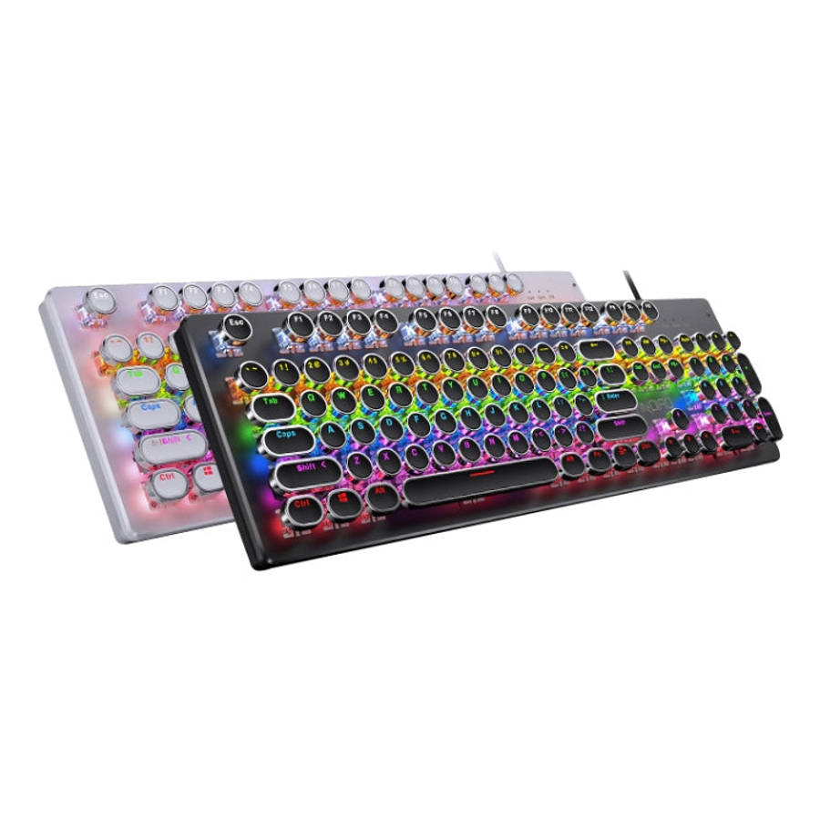YINDIAO Electroplating Punk Mixed Light USB Mechanical Gaming Wired Keyboard, Blue Shaft, Electro...
