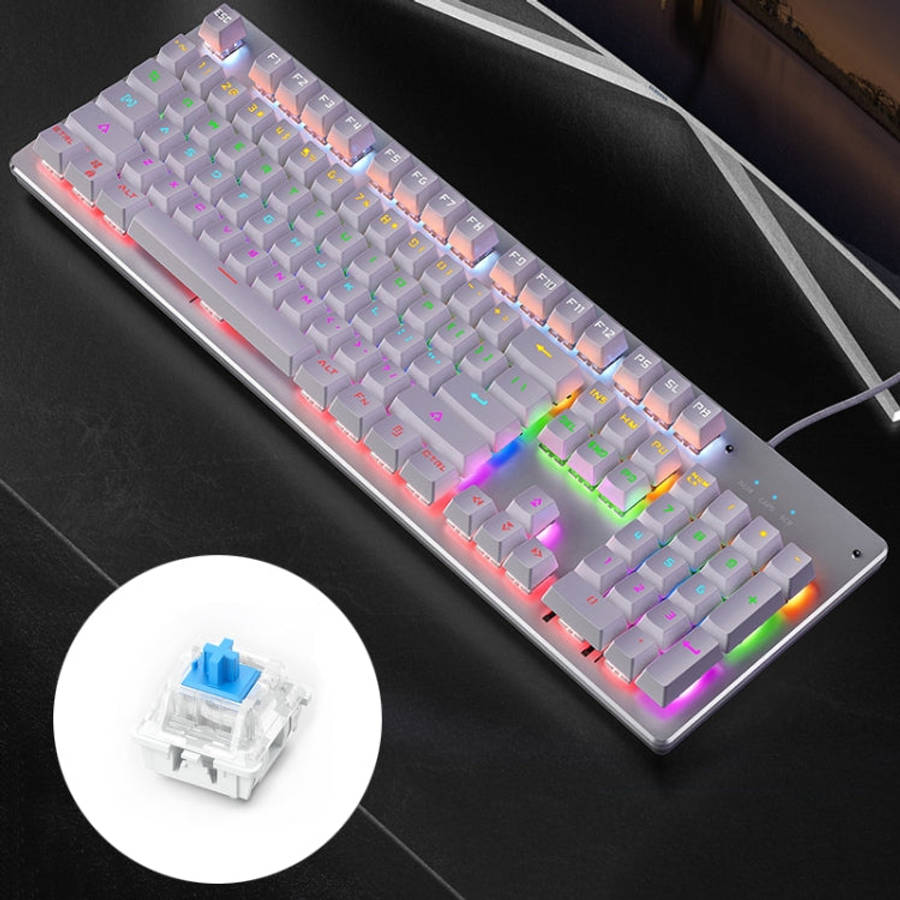 YINDIAO Classic Square Keys Mixed Light USB Mechanical Gaming Wired Keyboard, Blue Shaft, Square ...