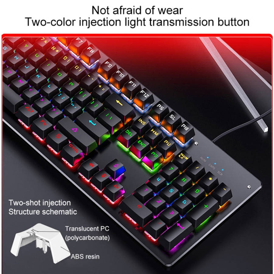 YINDIAO Classic Square Keys Mixed Light USB Mechanical Gaming Wired Keyboard, Blue Shaft, Square ...