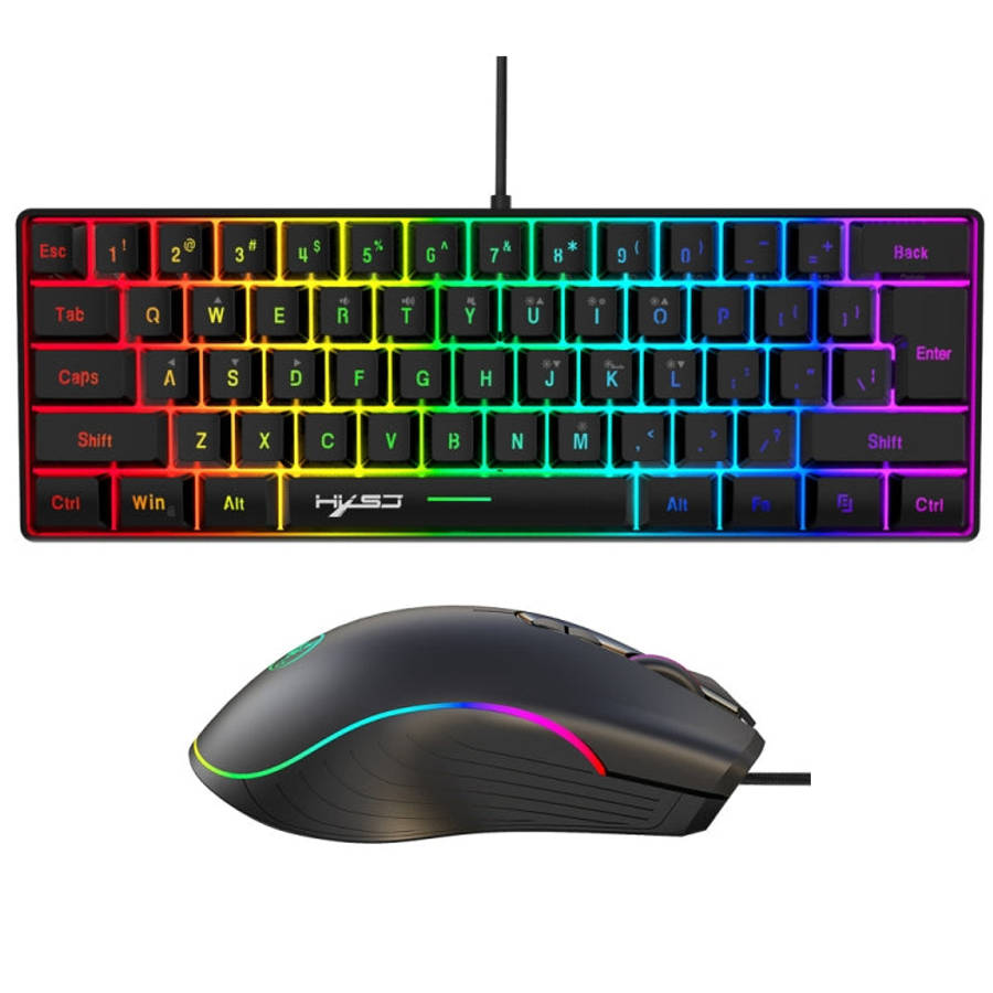 HXSJ V700B+A867 Wired RGB Backlit Keyboard and Mouse Set, V700B+A867