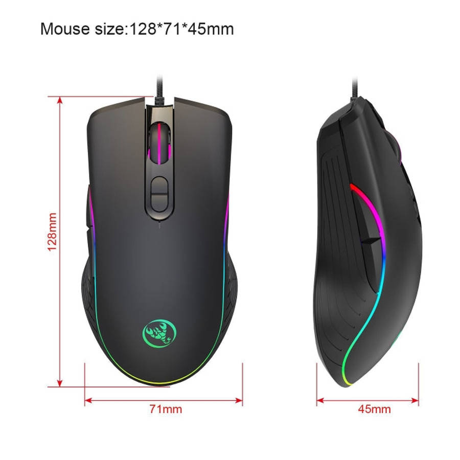 HXSJ V700B+A867 Wired RGB Backlit Keyboard and Mouse Set, V700B+A867