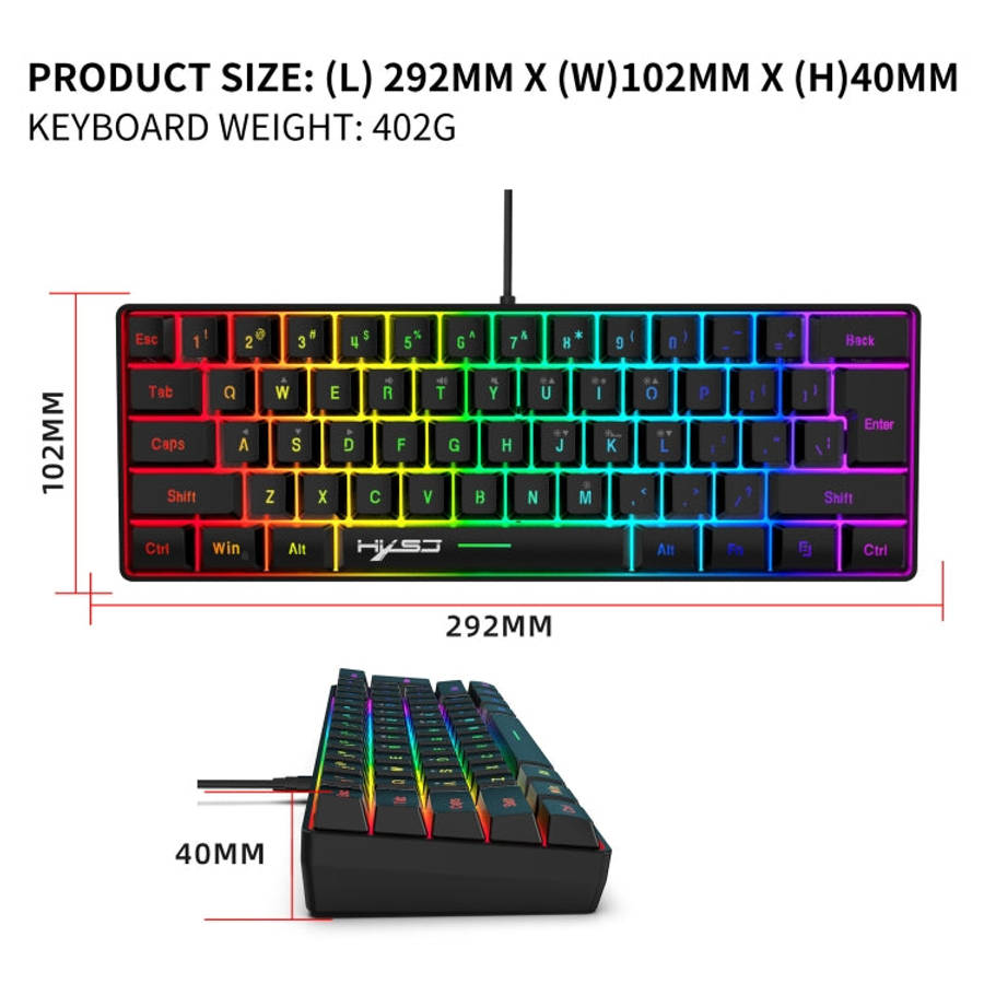 HXSJ V700B+A867 Wired RGB Backlit Keyboard and Mouse Set, V700B+A867