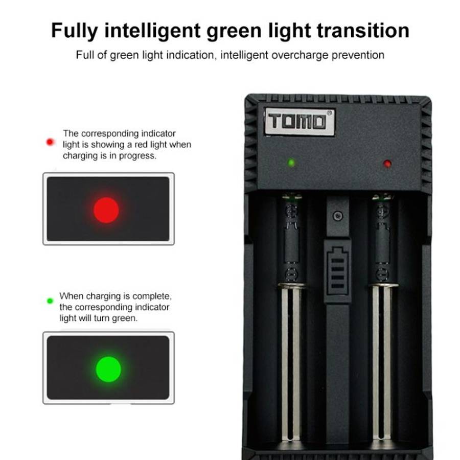 TOMO V6-2 USB Smart Battery Charger with  Indicator Light for 18650 / 18500 / 17650 / 16340 / 145...