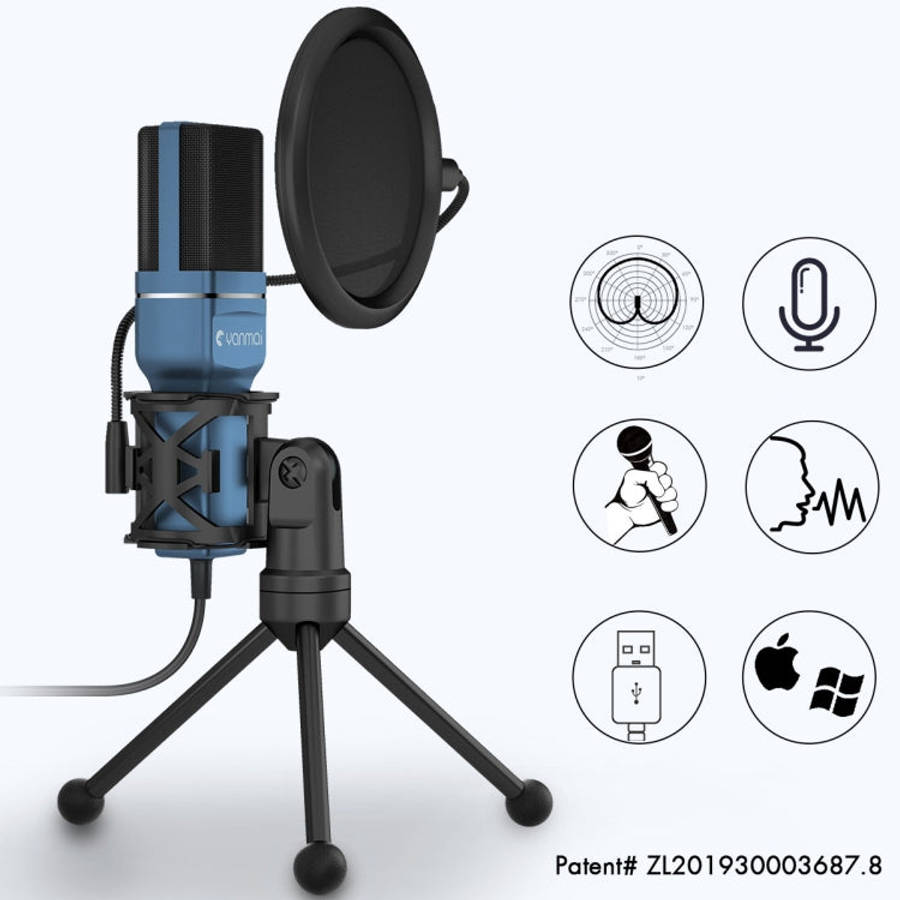 Yanmai SF-777 1.4m Computer Game Recording Condenser Microphone with Pop Filter & Tripod Stand, S...