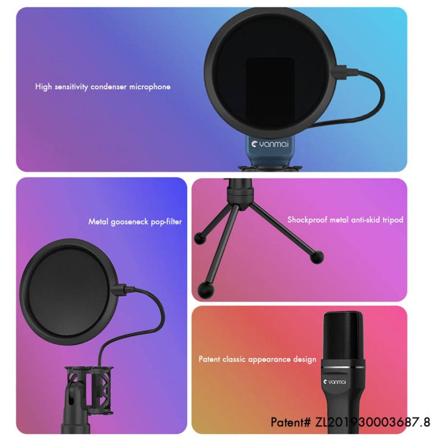 Yanmai SF-777 1.4m Computer Game Recording Condenser Microphone with Pop Filter & Tripod Stand, S...