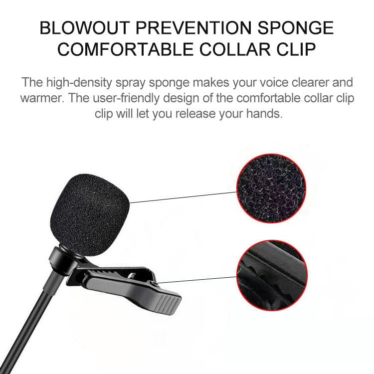 YICHUANG YC-LM10 USB-C / Type-C Intelligent Noise Reduction Condenser Lavalier Microphone, Cable ...