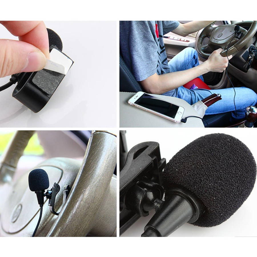 ZJ025MR Stick-on Clip-on Lavalier 3.5mm Jack Mono Microphone for Car GPS / Bluetooth Enabled Audi...
