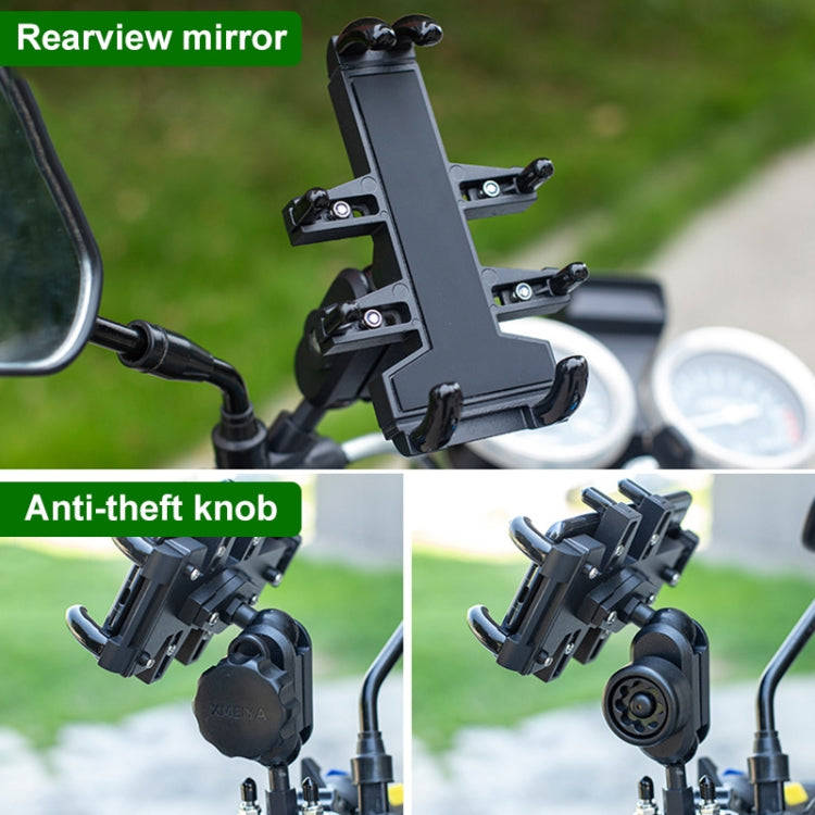 Tilt Rearview Mirror Screw Hole Ball-Head Motorcycle Eight-jaw Aluminum Phone Navigation Bracket,...