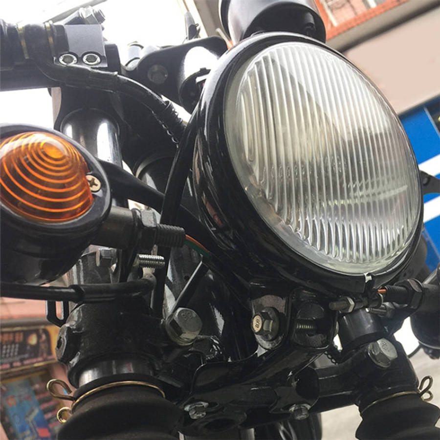 4 inch Motorcycle Black Shell Glass Retro Lamp LED Headlight Modification Accessories, 4 inch Bla...