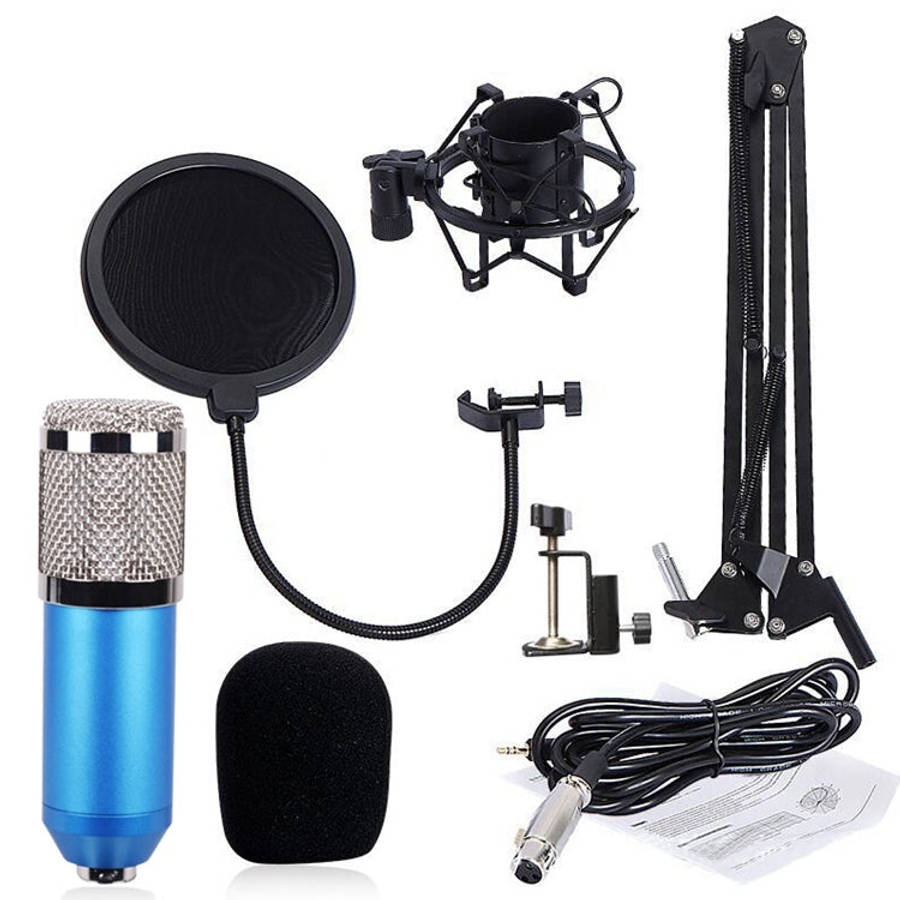 BM-800 Network K-Song Dedicated High-end Metal Shock Mount Microphone Set, BM800 Kit Blue, BM800 ...