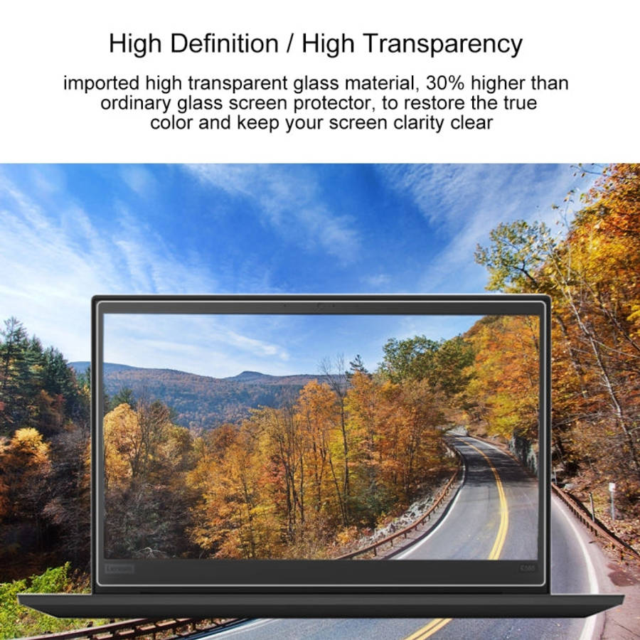 9H Surface Hardness Full Screen Tempered Glass Film for Lenovo ThinkPad E585 15.6 inch, Lenovo E585