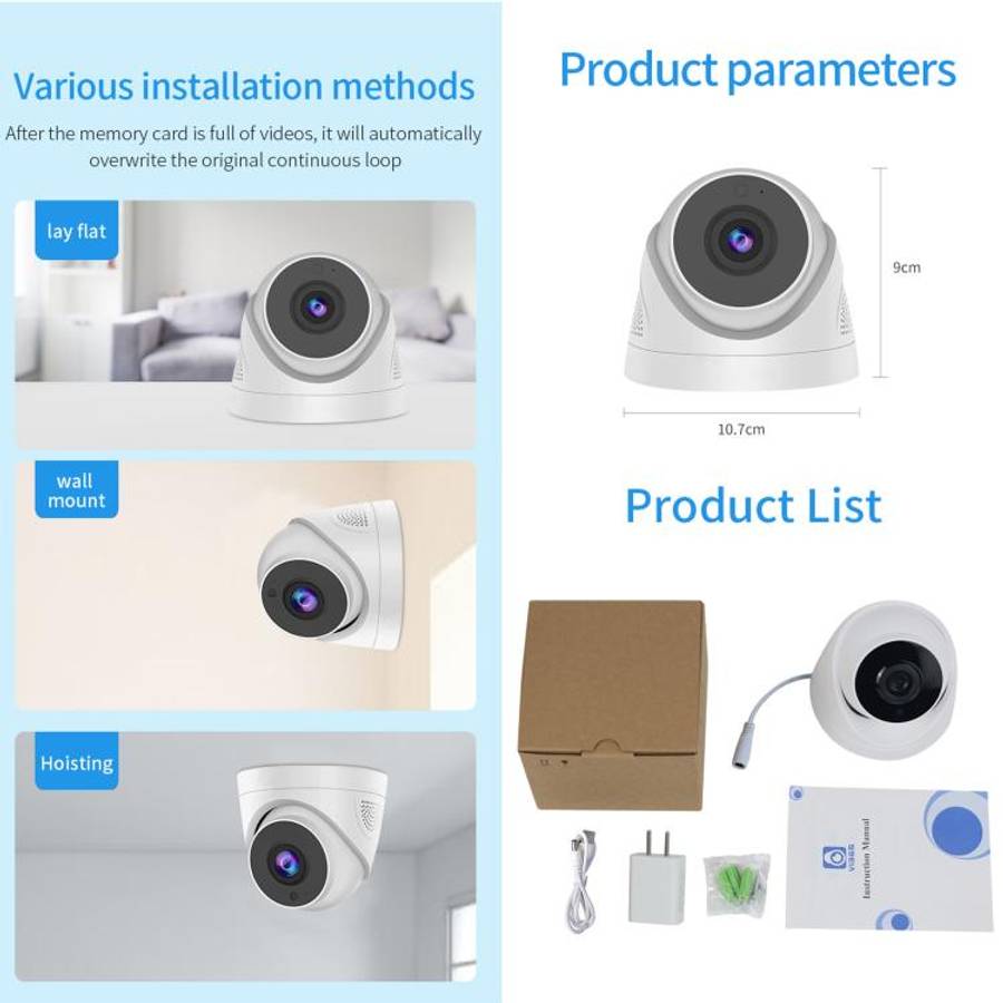 A5 Smart Conch WiFi Camera 1080P HD Night Vision IP Camera, A5 (AU Plug), A5 (EU Plug), A5 (US Pl...