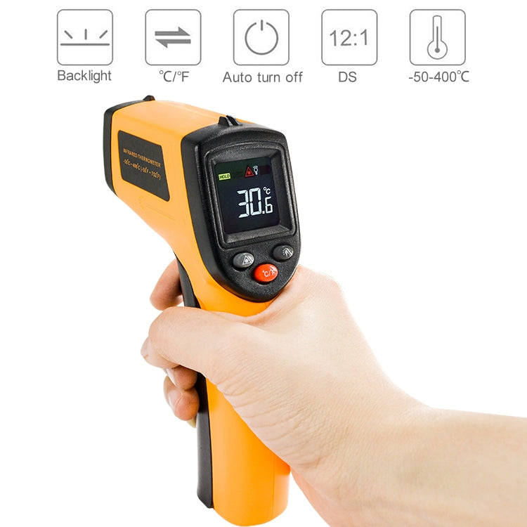 GM333 Portable Digital Laser Point Infrared Thermometer, Temperature Range: -50-400 Celsius Degre...