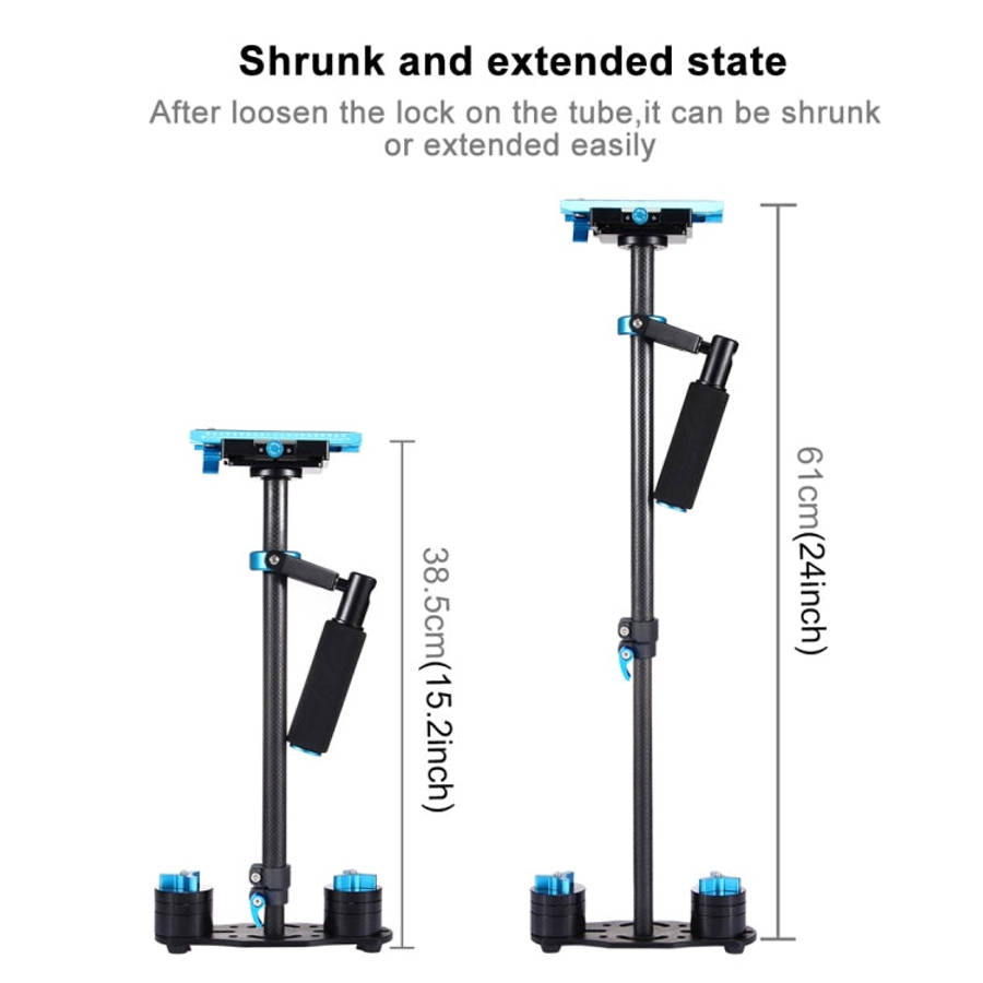 PULUZ 38.5-61cm Carbon Fibre Handheld Stabilizer for DSLR & DV Digital Video & Cameras, Load Rang...