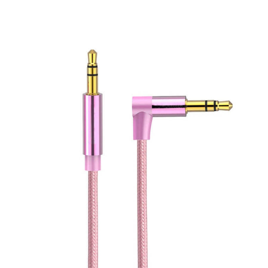 AV01 3.5mm Male to Male Elbow Audio Cable, Length: 3m, 3m