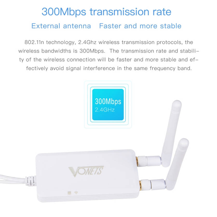 VONETS VAP11S 2.4G Mini Wireless Bridge 300Mbps WiFi Repeater with 2 Antennas, VAP11S