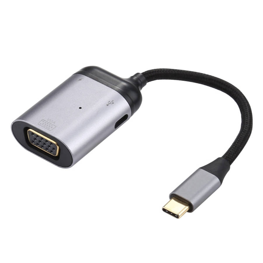 4K UHD USB-C / Type-C to VGA + PD Data Sync Adapter Cable, Type-C to VGA