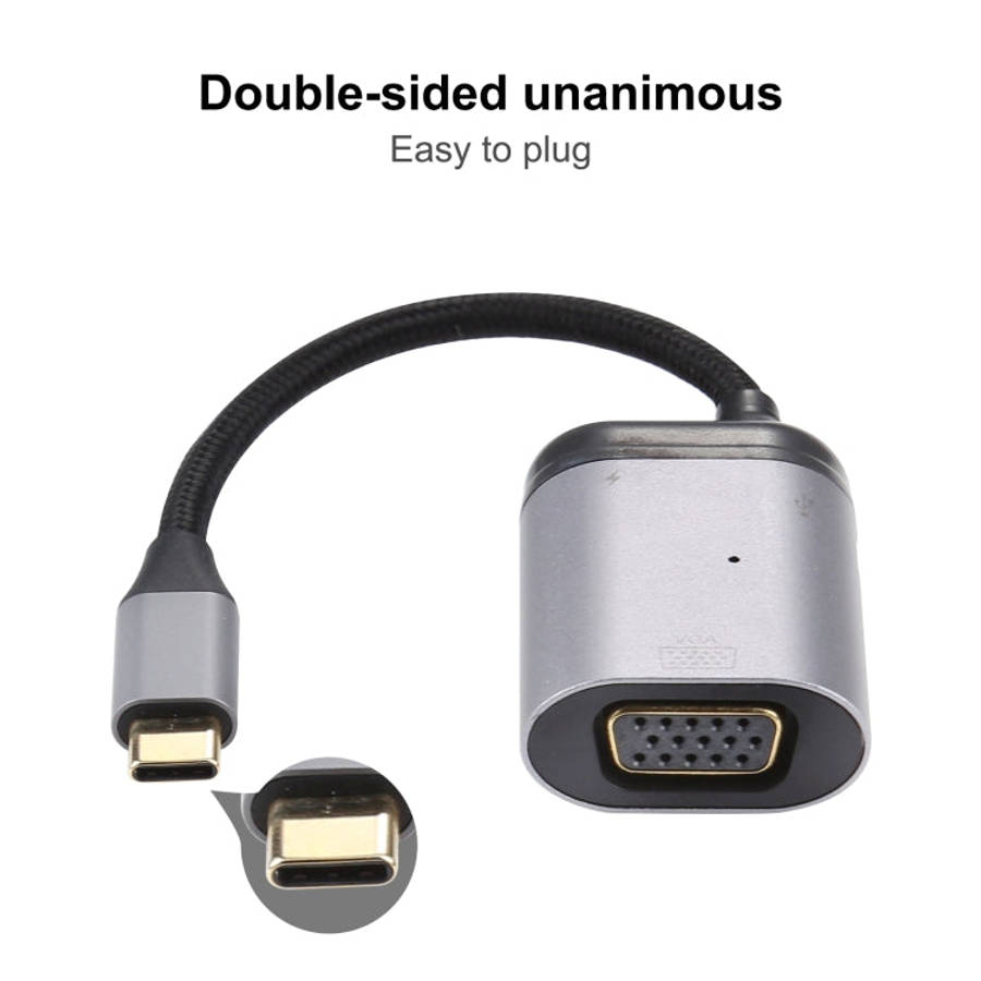 4K UHD USB-C / Type-C to VGA + PD Data Sync Adapter Cable, Type-C to VGA