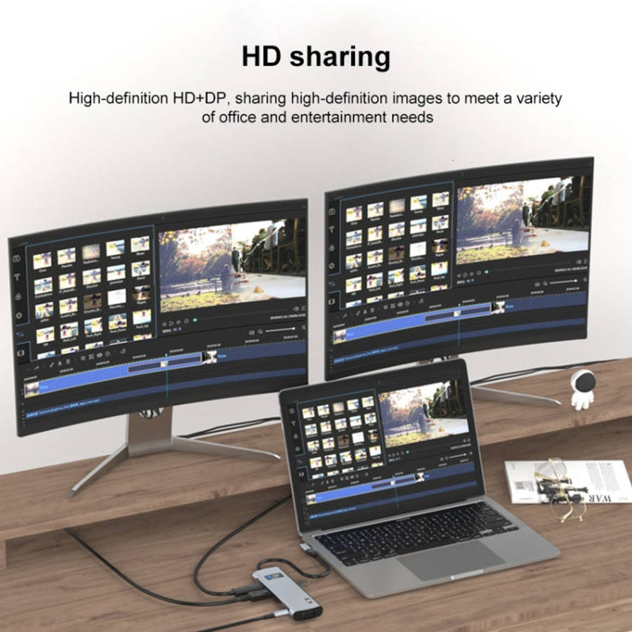 Z261 12 in 1 Elbow USB-C/Type-C to USB MST Smart Docking Station HUB Adapter, Z261
