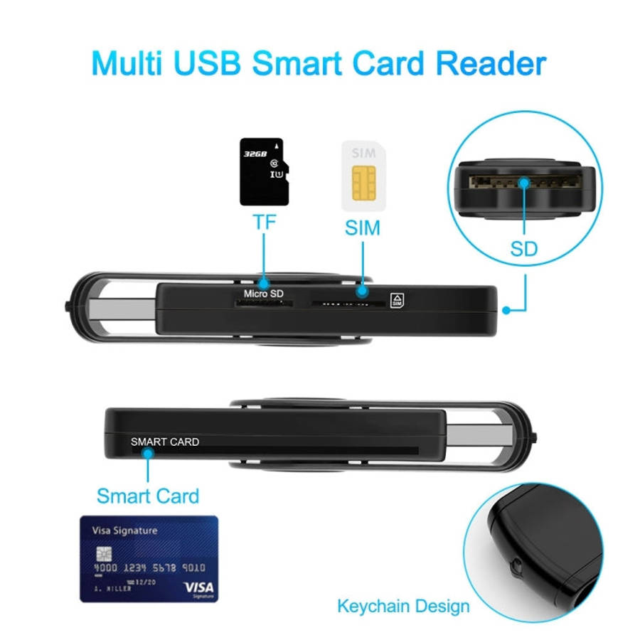 Rocketek CR310-B USB3.0 Multi-function IC Smart Card / SD / TF / SIM Card Reader, CR310-B