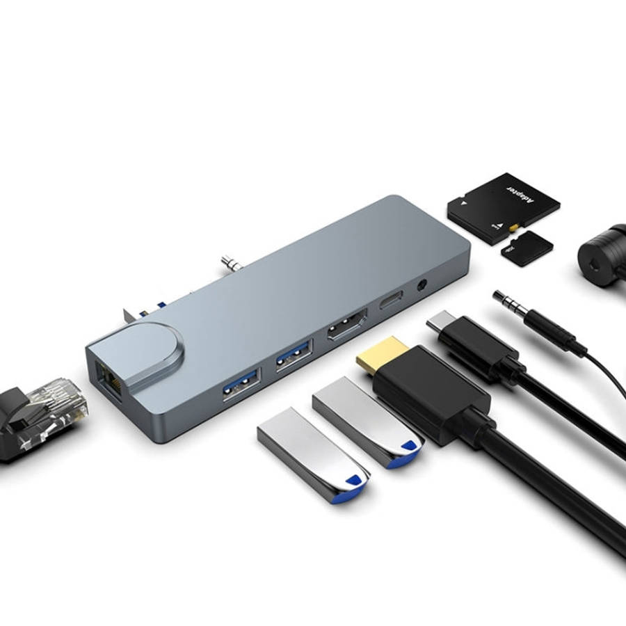 Rocketek SHL731 8 in 1 60W PD / RJ45 / 4K HDMI / USB 3.0 HUB Adapter for Surface Pro 3 / 4 / GO, ...