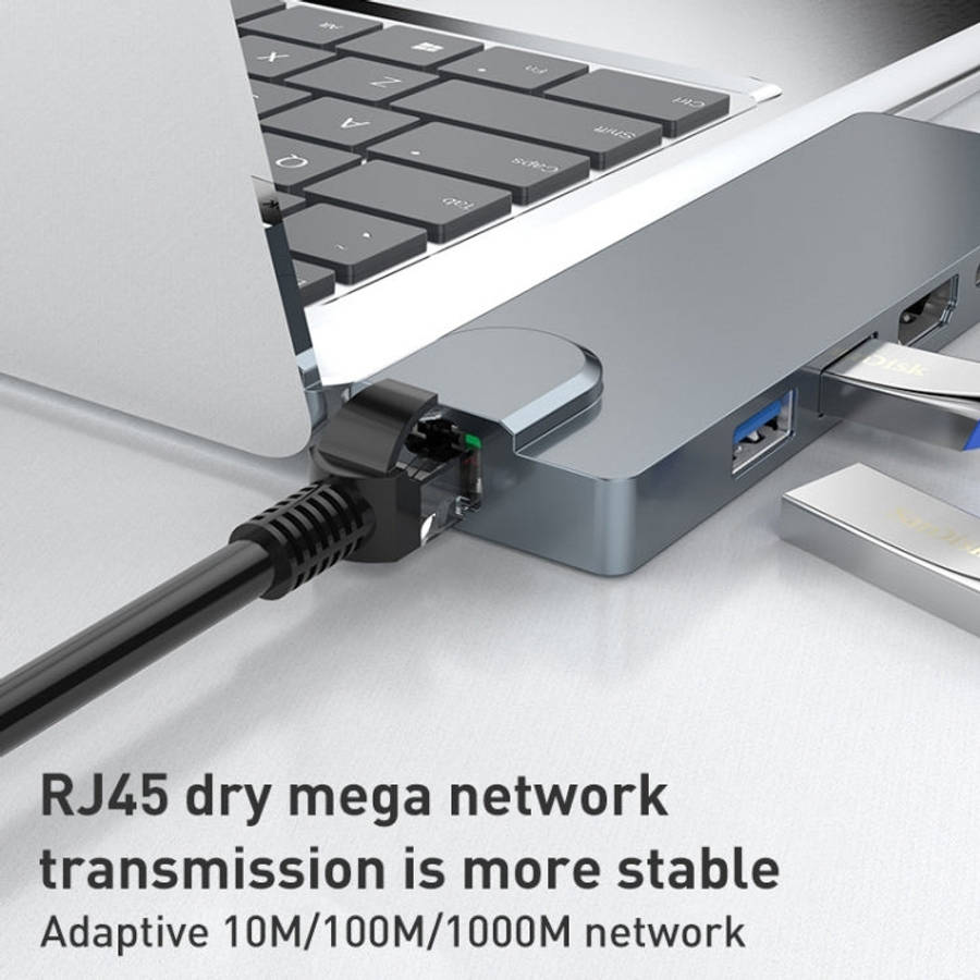 Rocketek SHL731 8 in 1 60W PD / RJ45 / 4K HDMI / USB 3.0 HUB Adapter for Surface Pro 3 / 4 / GO, ...