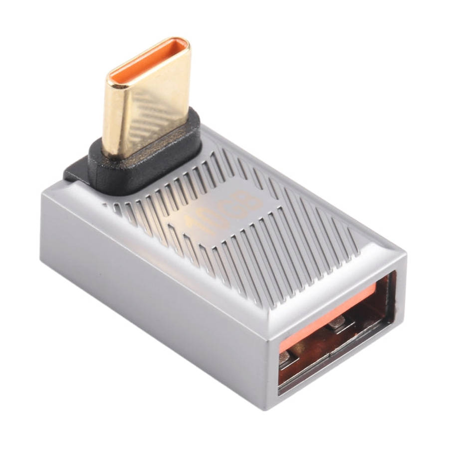 USB-C / Type-C Male to USB Female 10 Gbps 90 Degree Front Bend Charging Adapter, Type-C Male to U...
