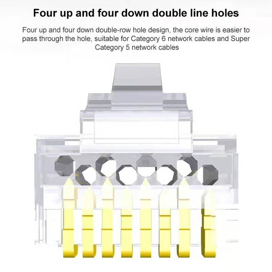 100pcs /Pack Cat5e RJ45 Connector Unshielded Pass Through Modular Plug, Gold: 3u, Cat5e Unshielde...