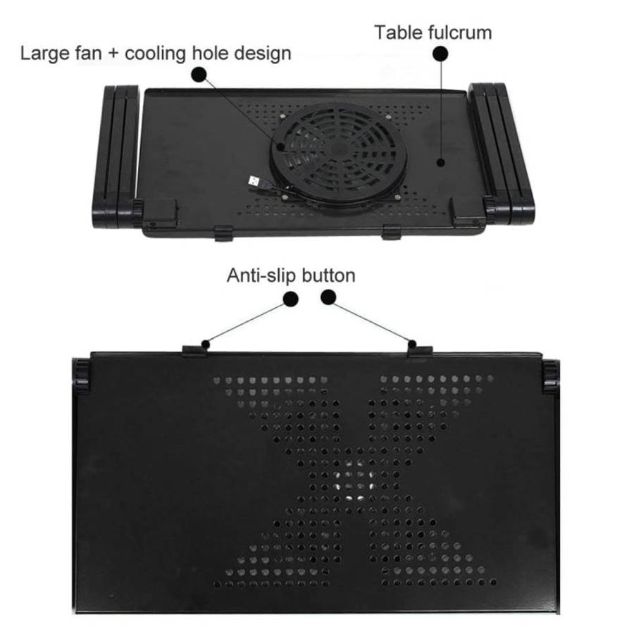 Portable 360 Degree Adjustable Foldable Aluminium Alloy Desk Stand with Cool Fans & Mouse Pad for...