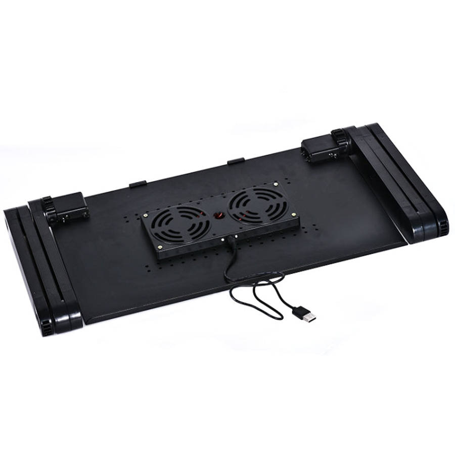 Portable 360 Degree Adjustable Foldable Aluminium Alloy Desk Stand with Double CPU Fans & Mouse P...