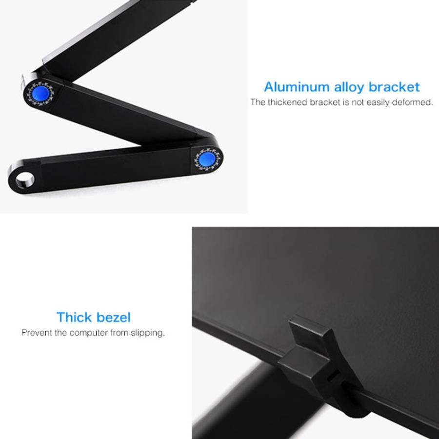 Portable 360 Degree Adjustable Foldable Aluminium Alloy Desk Stand with Double CPU Fans & Mouse P...
