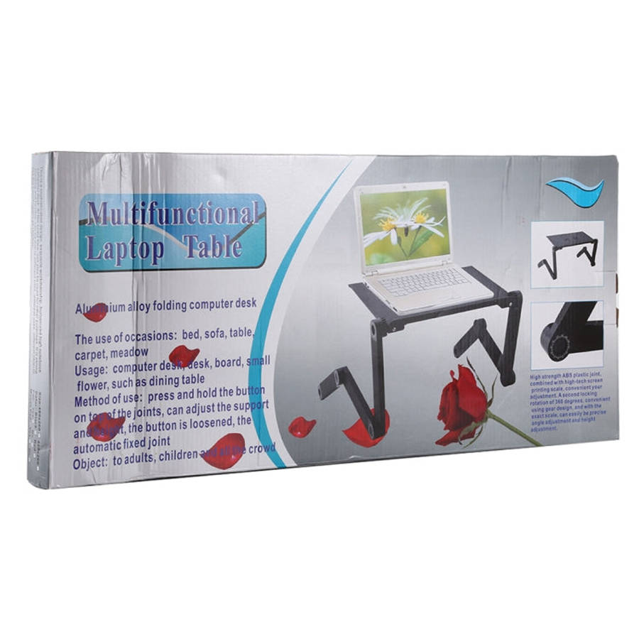 Portable 360 Degree Adjustable Foldable Aluminium Alloy Desk Stand with Double CPU Fans & Mouse P...