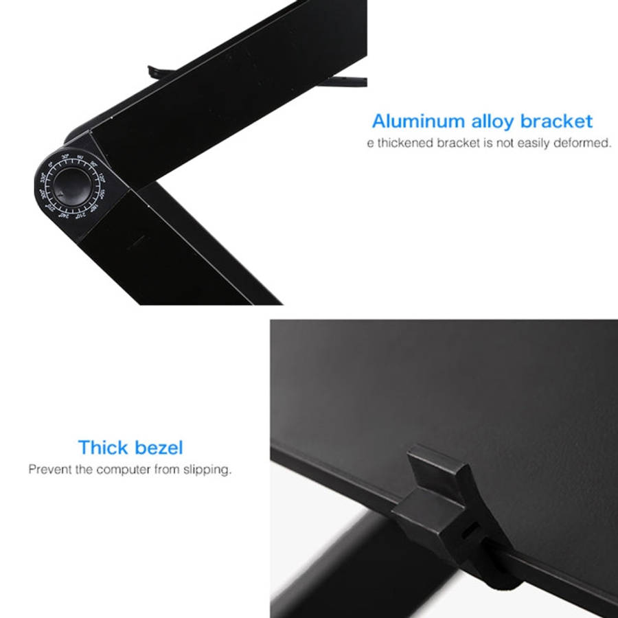 Portable 360 Degree Adjustable Foldable Aluminium Alloy Desk Stand with Double CPU Fans & Mouse P...