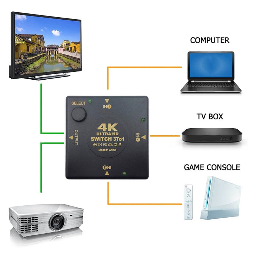 HDMI Switch 3 into 1 out 4Kx2K HD Video Switch, 3 into 1 out