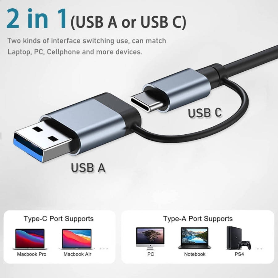BYL-2218TU 8 in 1 USB + USB-C / Type-C to USB Multifunctional Docking Station HUB Adapter, BYL-22...