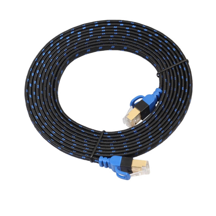 REXLIS CAT7-2 Gold-plated CAT7 Flat Ethernet 10 Gigabit Two-color Braided Network LAN Cable for M...